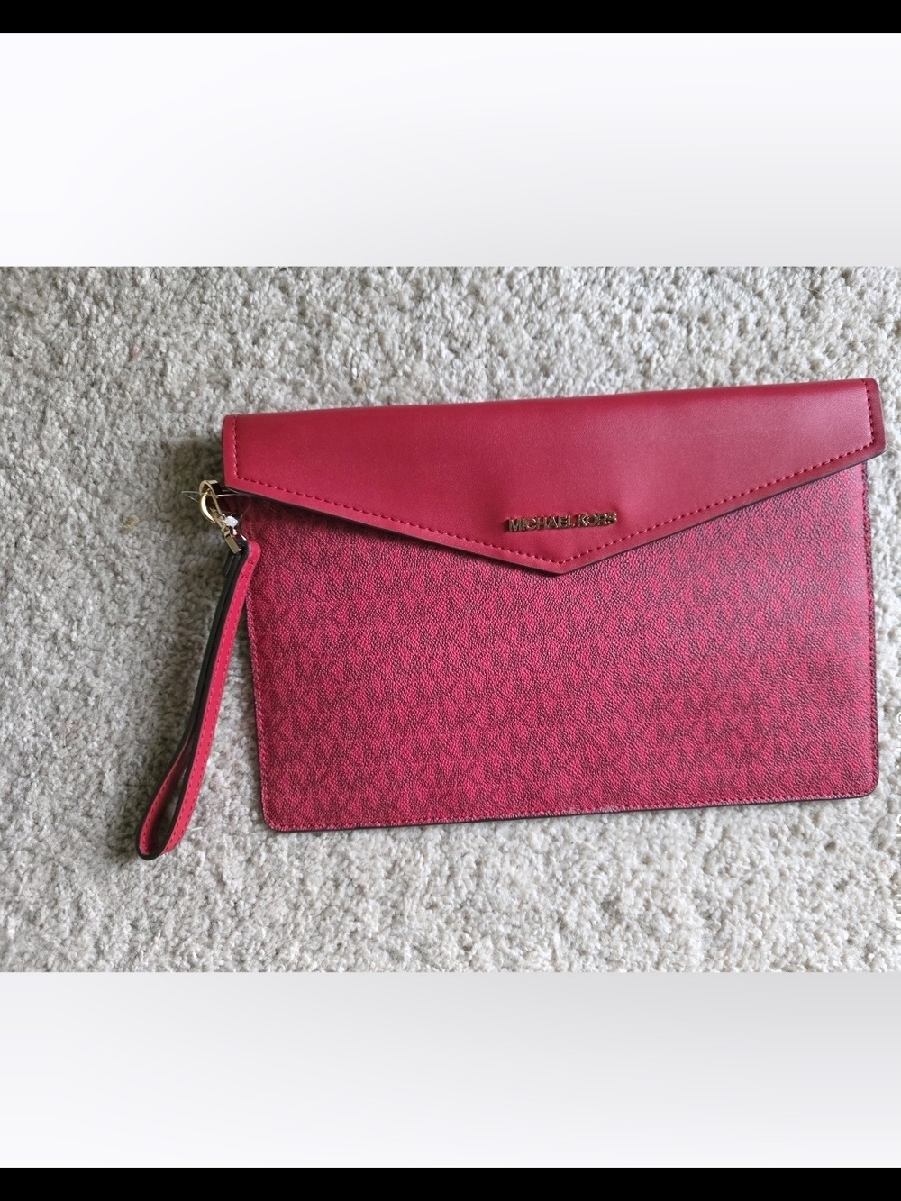 Michael Kors Maisie Large Rose Pink Envelope Clutch